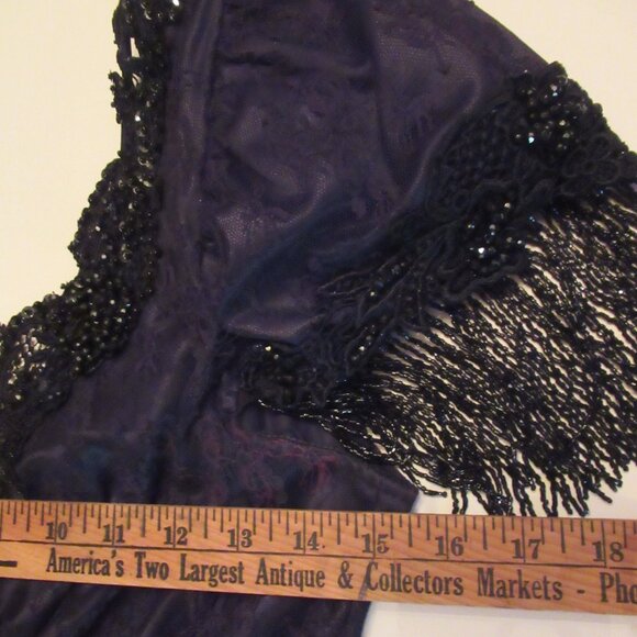Lorrie Kabala Vintage 1980s Black Lace Bead & Sequin Encrusted Mermaid Gown 10 - Picture 15 of 17